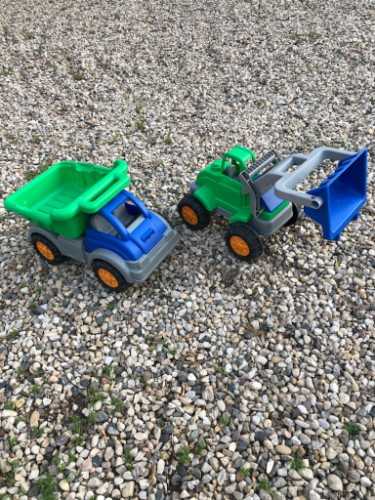 Dump truck and tractor