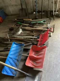 Assorted shovels &amp; rakes