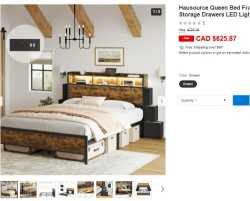 Queen Bed Frame+Headboard