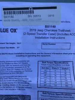 Blue Ox Base Plate