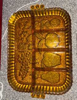 Amber coloured tray 