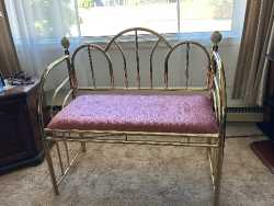 Indoor brass bench
