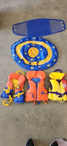 3 Lifejackets ect