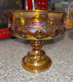 Carnival glass candy dish