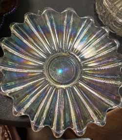 Iridescent glass dishes 