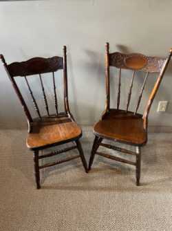 Two Pressed Back Chairs